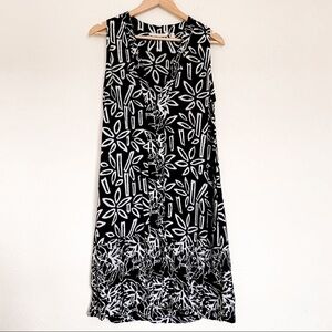 Soft surroundings black and white duster